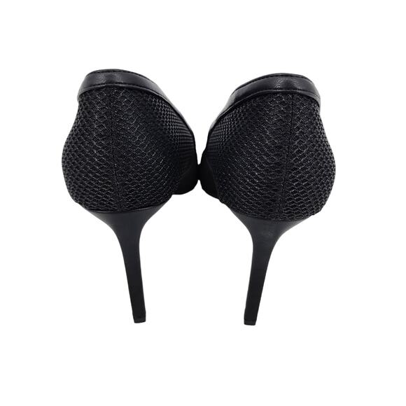 Open Edit Daria Black Mesh Pumps Pointed Toe Heels Shoes Size 9.5 - Picture 2 of 6